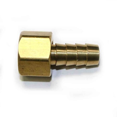 Interstate Pneumatics Brass Hose Fitting, Connector, 3/8 Inch Swivel Barb x 3/8 Inch Female NPT End, PK 6 FFS166-D6